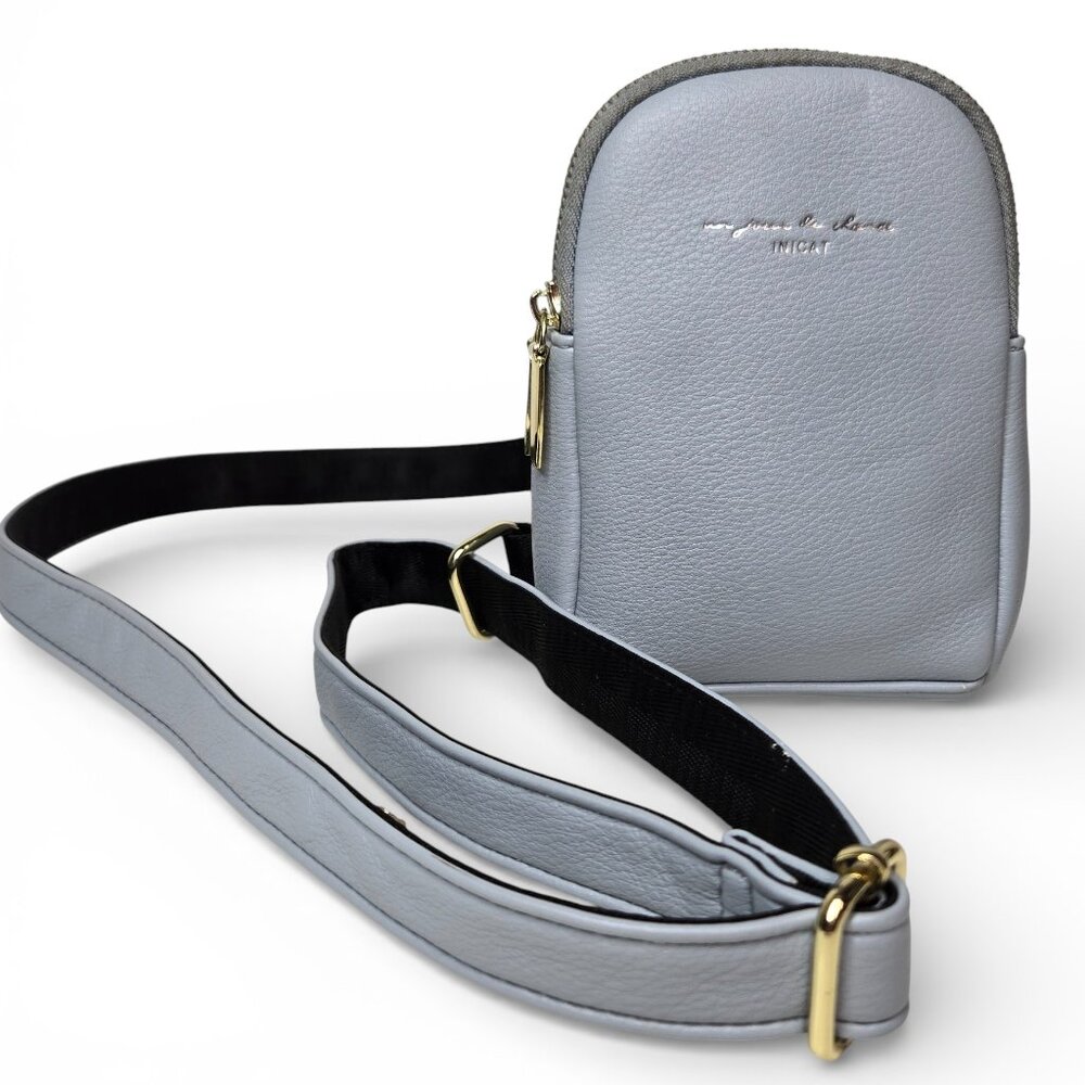 Inicat Mini Faux Leather Crossbody Sling Bag Women Blue Wallet Commuter